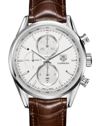 Tag Heuer Carrera  Chronograph Automatic Men's Watch, Stainless Steel, White Dial, CAR2111.FC6291