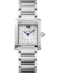 Cartier Tank Francaise  Quartz Unisex Watch, Stainless Steel, Silver Dial, WE110007