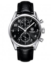 Tag Heuer Carrera  Chronograph Automatic Men's Watch, Stainless Steel, Black Dial, CAS2110.FC6266