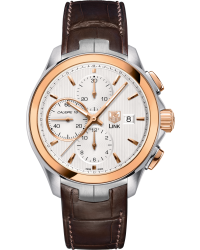 Tag Heuer Link  Chronograph Automatic Men's Watch, 18K Rose Gold, White Dial, CAT2050.FC6322