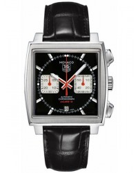 Tag Heuer Monaco  Chronograph Automatic Men's Watch, Stainless Steel, Black Dial, CAW2114.FC6177