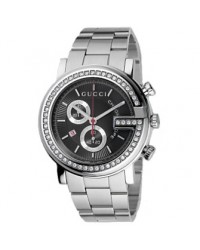 Gucci G-Timeless  Chronograph Quartz Men's Watch, Stainless Steel, Black Dial, YA101324