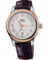 Oris Culture Classic Date  Automatic Men's Watch, 18K Rose Gold, White Dial, 733-7594-4361-LS
