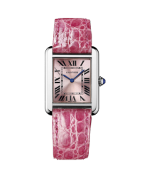 Cartier Tank Solo  Quartz Women's Watch, Stainless Steel, Pink Dial, W5200000