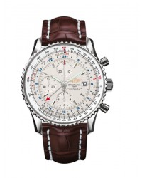 Breitling Navitimer World  Chronograph Automatic Men's Watch, Stainless Steel, White Dial, A2432212.G571.757P