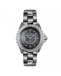 Chanel J12 Chromatic  Quartz Women's Watch, Titanium Ceramic, Grey & Diamonds Dial, H2566