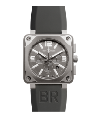 Bell & Ross Aviation BR01  Chronograph Automatic Men's Watch, Titanium, Black Carbon Fiber Dial, BR01­‐94­‐Pro Titanium