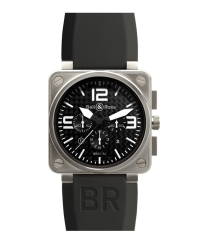 Bell & Ross Aviation BR01  Chronograph Automatic Men's Watch, Titanium, Black Dial, BR01­‐94­‐Titanium