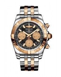 Breitling Chronomat 41  Chronograph Automatic Men's Watch, 18K Rose Gold, Black Dial, CB014012.BA53.378C