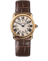 Cartier Ronde Solo  Quartz Women's Watch, 18K Rose Gold, Silver Dial, W6800151