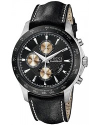 Gucci G-Timeless  Chronograph Quartz Men's Watch, Stainless Steel, Black Dial, YA126215