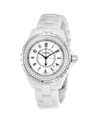 Chanel J12 Jewelry  Quartz Women's Watch, Ceramic, White Dial, H0967