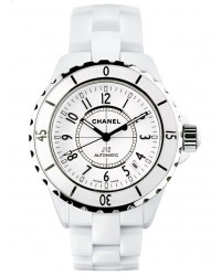 Chanel J12 Classic  Automatic Women's Watch, Ceramic, White Dial, H0970