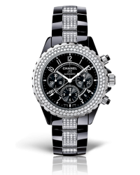 Chanel J12 Jewelry  Chronograph Automatic Unisex Watch, Ceramic, Black Dial, H1706