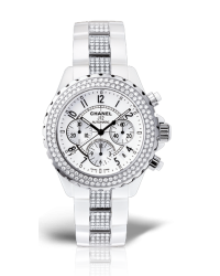 Chanel J12 Jewelry  Chronograph Automatic Women's Watch, Ceramic, White Dial, H1707
