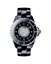 Chanel J12 Jewelry  Automatic Women's Watch, Ceramic, Black & Diamonds Dial, H1757