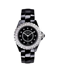 Chanel J12 Jewelry  Quartz Women's Watch, Ceramic, Black & Diamonds Dial, H2427