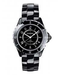 Chanel J12 Classic  Automatic Unisex Watch, Ceramic, Black Dial, H2980