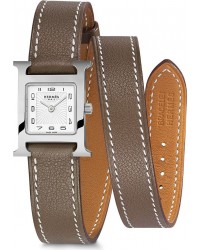 Hermes H Hour  Quartz Women's Watch, Stainless Steel, White Dial, 036721WW00