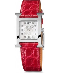 Hermes H Hour  Quartz Women's Watch, Stainless Steel, Mother Of Pearl & Diamonds Dial, 036746WW00