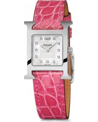 Hermes H Hour  Quartz Women's Watch, Stainless Steel, Mother Of Pearl & Diamonds Dial, 036748WW00