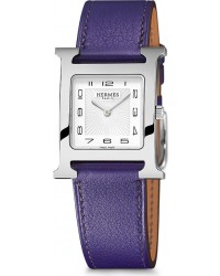 Hermes H Hour  Quartz Women's Watch, Stainless Steel, White Dial, 036797WW00