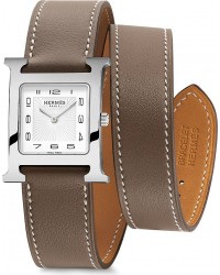 Hermes H Hour  Quartz Women's Watch, Stainless Steel, White Dial, 036804WW00