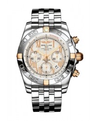 Breitling Chronomat 44  Chronograph Automatic Men's Watch, 18K Rose Gold, Silver Dial, IB011012.G677.375A