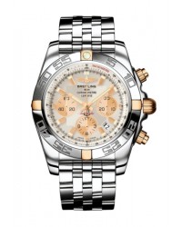 Breitling Chronomat 44  Chronograph Automatic Men's Watch, 18K Rose Gold, Silver Dial, IB011012.G687.375A