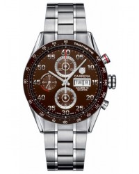 Tag Heuer Carrera  Chronograph Automatic Men's Watch, Stainless Steel, Brown Dial, CV2A12.BA0796