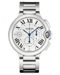 Cartier Ballon Bleu  Chronograph Automatic Men's Watch, 18K White Gold, Silver Dial, W6920031
