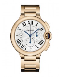 Cartier Ballon Bleu  Chronograph Automatic Men's Watch, 18K Rose Gold, Silver Dial, W6920010