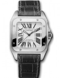 Cartier Santos 100  Automatic Women's Watch, Stainless Steel, Silver Dial, W20106X8