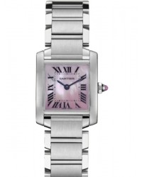 Cartier Tank Francaise  Quartz Women's Watch, Stainless Steel, Pink Dial, W51028Q3