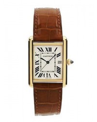 Cartier Tank Louis  Quartz Men's Watch, 18K Yellow Gold, Silver Dial, W1529756