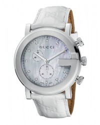 Gucci G-Chrono  Chronograph Quartz Mid-Size Watch, Stainless Steel, Mother Of Pearl Dial, YA101342