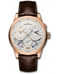 Jaeger Lecoultre Duometre  Chronograph Automatic Men's Watch, 18K Rose Gold, Silver Dial, 6012521