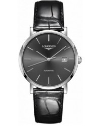 Longines Elegant  Automatic Men's Watch, Stainless Steel, Black Dial, L4.910.4.72.2