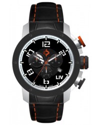 LIV Genesis X1  Chronograph Quartz Men's Watch, Stainless Steel, Black Dial, 1220.45.12.A200