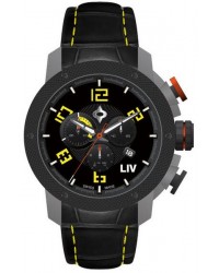 LIV Genesis X1  Chronograph Quartz Men's Watch, Gunmetal, Black Dial, 1230.45.13.A400
