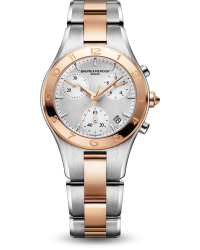 Baume & Mercier Linea  Chronograph Quartz Women's Watch, Stainless Steel, Silver Dial, MOA10016
