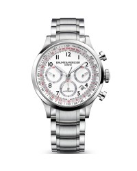 Baume & Mercier Capeland  Chronograph Automatic Men's Watch, Stainless Steel, White Dial, MOA10061