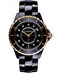 Chanel J12 Jewelry  Quartz Women's Watch, Ceramic, Black & Diamonds Dial, H2544