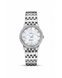 Omega De Ville  Quartz Women's Watch, Stainless Steel, Mother Of Pearl & Diamonds Dial, 413.15.27.60.55.001