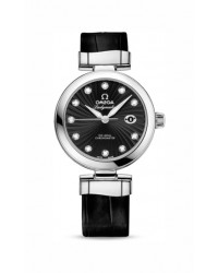 Omega De Ville Ladymatic  Automatic Women's Watch, Stainless Steel, Black & Diamonds Dial, 425.33.34.20.51.001