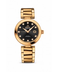 Omega De Ville Ladymatic  Automatic Women's Watch, 18K Yellow Gold, Black & Diamonds Dial, 425.60.34.20.51.002