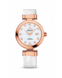 Omega De Ville Ladymatic  Automatic Women's Watch, 18K Rose Gold, Mother Of Pearl & Diamonds Dial, 425.63.34.20.55.001