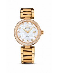 Omega De Ville Ladymatic  Automatic Women's Watch, 18K Yellow Gold, Mother Of Pearl & Diamonds Dial, 425.65.34.20.55.002
