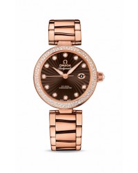 Omega De Ville Ladymatic  Automatic Women's Watch, 18K Rose Gold, Brown & Diamonds Dial, 425.65.34.20.63.001
