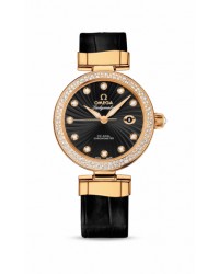 Omega De Ville Ladymatic  Automatic Women's Watch, 18K Yellow Gold, Black & Diamonds Dial, 425.68.34.20.51.002